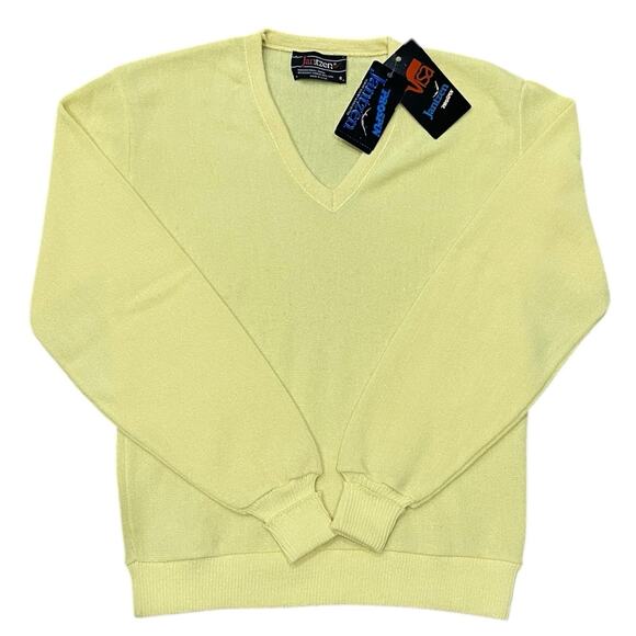Jantzen Sweaters - NWT Vintage Jantzen Yellow Sweater Size S Small V-Neck 90s 80s Pullover NEW USA